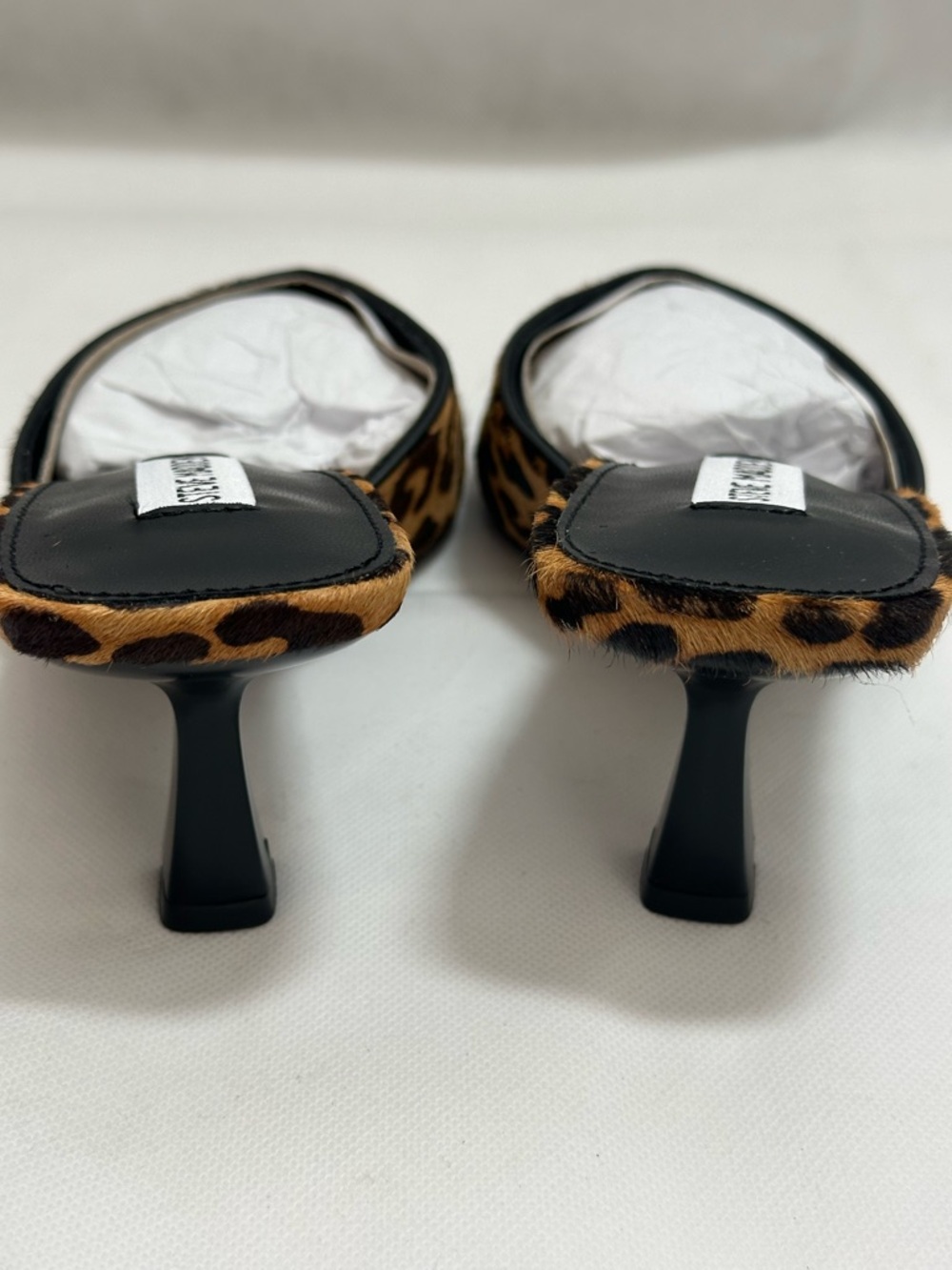Steve Madden Leopard Print Calf Hair Mule Heels Pointed Toe Kitten Heel Size 7.5 - Picture 3 of 5
